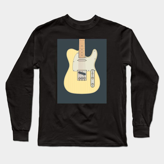 Vintage White Telly Guitar Long Sleeve T-Shirt by milhad